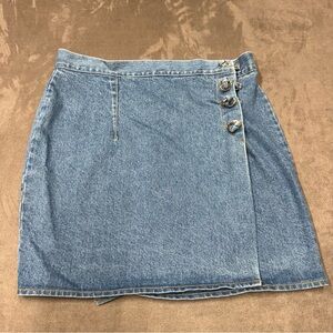 Daisy Darleen Denim wrap style Button-Accent Women mini Skirt made in Mexico 36